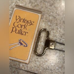 Vintage Cork Puller - Gold Tone